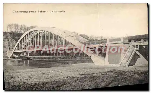 Ansichtskarte AK Champagne sur Seine La Passerelle pont