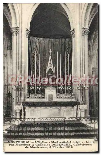 Cartes postales Montereau L'Eglise Maitre Autel erige et benit par Monsieur le Chamoine Duperche Cure doyen de M