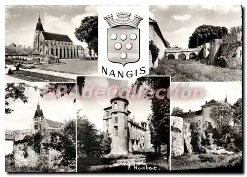 Cartes postales moderne Nangis (S et M) Eglise Saint Martin (XIIIes) Les Fosses et les vestiges des Fortifications l'an