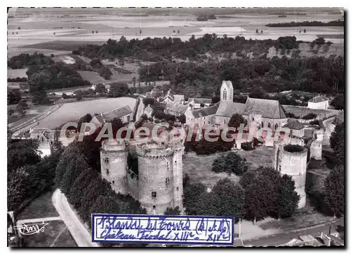 Moderne Karte Blandy les Tours (S et M) Vue aerienne Chateau Feodal du XIIIe et XIVe s