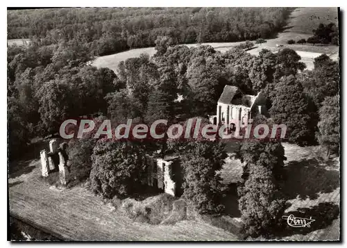 Moderne Karte Montceaux les Meaux (S et M) Vue aeriennr des Ruines du Chateau Henri IV