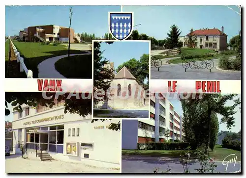 Cartes postales moderne Veaux le Penil (S et M) L'ecole Beuve et Dantier La Poste La residence du Chateau au centre l'e