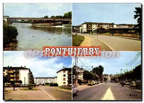 Moderne Karte Ponthierry (Seine et Marne) Le Pont Le Marche Cite du Moulin Clair L Nationale 7