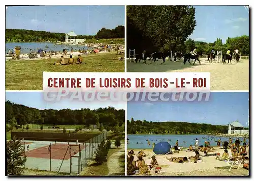 Moderne Karte Centre de Loisirs de Bois le Roi (Seine et Marne) Le plan d'eau le manege les Tennis la plage