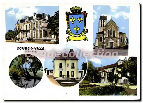 Cartes postales moderne Combs la Ville (S et M) La mairie l'eglise bords de l'Yerres le poste le moulin du Breuil