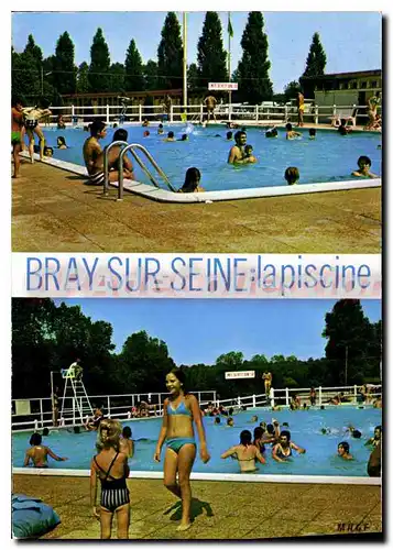 Moderne Karte Bray sur Seine (Seine et Marne) La Piscine