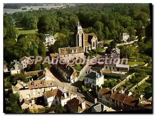 Cartes postales moderne Faremoutiers (S et M) Vue aerienne L'eglise et l'abbaye