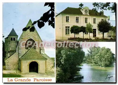 Moderne Karte La Grande Paroisse La Mairie L'Eglise Bords de Seine