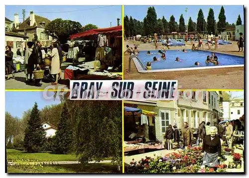 Cartes postales moderne Bray sur Seine (Seine et Marne) Le Marche La Piscine La PLage Le Jardin Public Le Marche