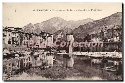 Ansichtskarte AK Alpes Maritimes Vue sur la Bevera Sospel et le Pont Vieux