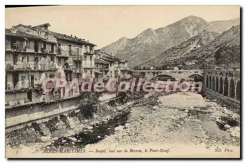 Ansichtskarte AK Alpes Maritimes Sospel vue sur la Bevera Le Pont Neuf