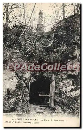 Cartes postales Foret de Mervent La Grotte du Pere Montfort