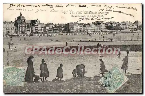 Cartes postales Vendee Les Sables d'Olonne Grande maree d'equinoxe