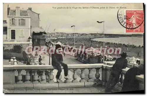 Ansichtskarte AK Vue generale de la Plage des Sables d'Olonne prise du Palais de Justice