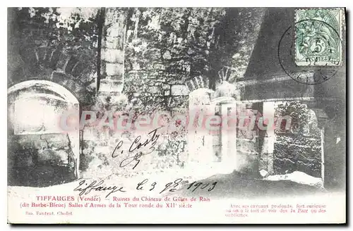 Cartes postales Tiffauges (Vendee) Ruines du Chateau de Gilles de Rais