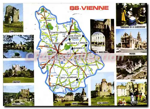 Cartes postales moderne Vienne Cenon Chauvigny Bonnes Dissay La Roche Posay Chatellerault Angles s l'Anglin