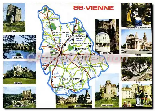 Cartes postales moderne Vienne Cenon Chauvigny Bonnes Dissay La Roche Posay Chatellerault Angles s l'Anglin