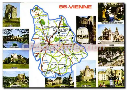 Cartes postales moderne Vienne Cenon Chauvigny Bonnes Dissay La Roche Posay Chatellerault Angles s l'Anglin