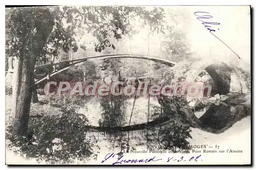 Cartes postales Environ de Limoges Nouvelle Passerelle vieux pont romain sur l'Aixette