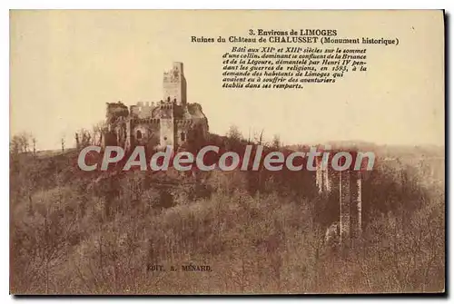Cartes postales Environs de Limoges Ruines du Chateau de Chalusset