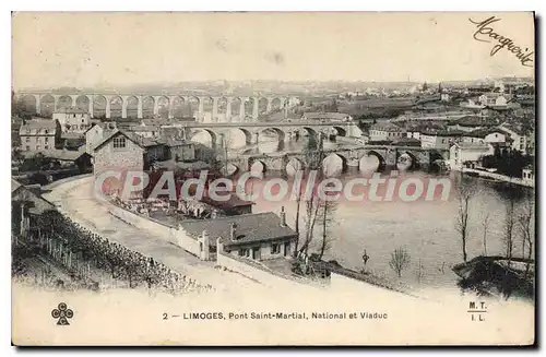 Cartes postales Limoges Pont Saint Martial National et Viaduc
