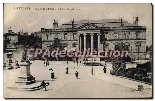 Cartes postales Limoges Palais de Justice et Statue Gay Lussac