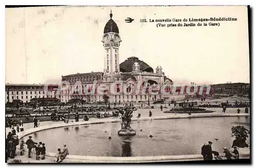 Cartes postales La nouvelle Gare de Limoges Benedictins (Vue prise du Jardin de la Gare)