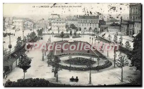 Cartes postales Limoges Place et Statue de Jourdan