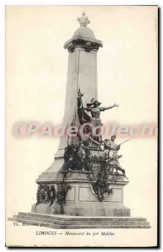 Cartes postales Limoges Monument du 71 Mobiles