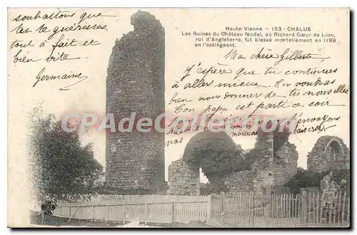 Cartes postales Haute Vienne Chalus Les Ruines du Chateau feodal