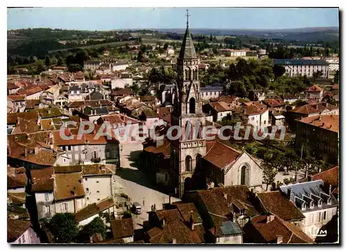 Moderne Karte St Leonard de Noblat (Haute Vienne) Vue generale aerienne