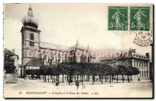 Ansichtskarte AK Remiremont L'eglise et la place des Dames