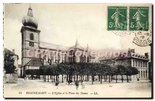 Cartes postales Remiremont L'eglise et la place des Dames