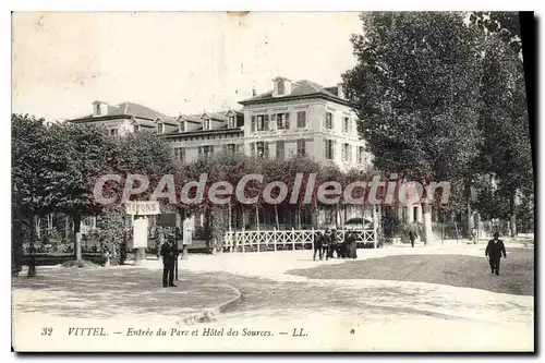 Cartes postales Vittel Entree du Parc et Hotel des Sources