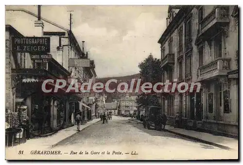 Cartes postales Gerardmer Rue de la Gare et la Poste