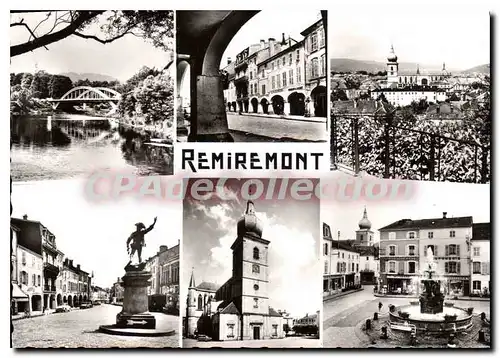 Cartes postales moderne Remiremont Le Pont Les Arcades Vue Generale Monument du Volontaire L'Eglise Fontaine Monumental