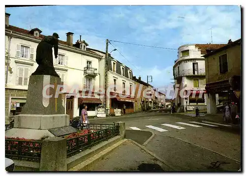 Moderne Karte Bains les Bains Le monument aux Morts et la rue de Mirecourt