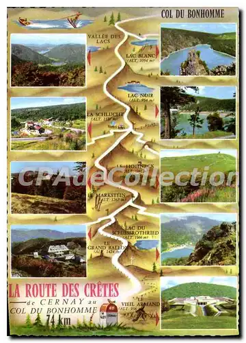 Moderne Karte La Route Des Cretes de Cernay au Col du Bonhomme