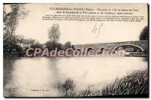 Cartes postales Villeneuve sur Yonne Vue prise de I Ile en amont du pont