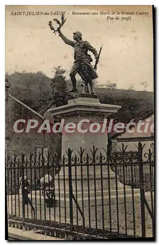 Cartes postales St Julien du Sault Monument aux de la Grande Guerre Vue de profil