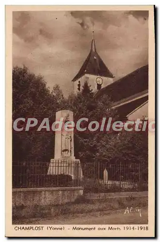 Cartes postales Champlost Yonne monument aux Morts
