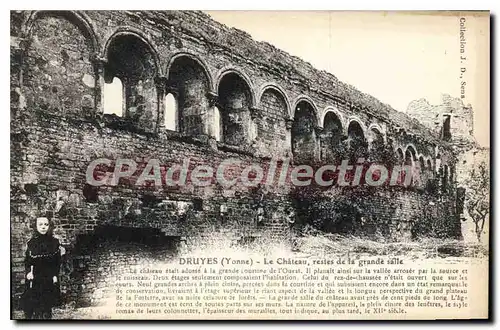 Cartes postales Druyes Yonne Le Chateau resites de la grande salle