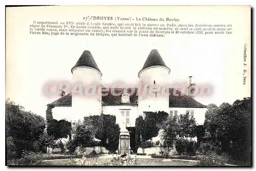 Cartes postales Druyes Yonne Le Chateau du Boulay