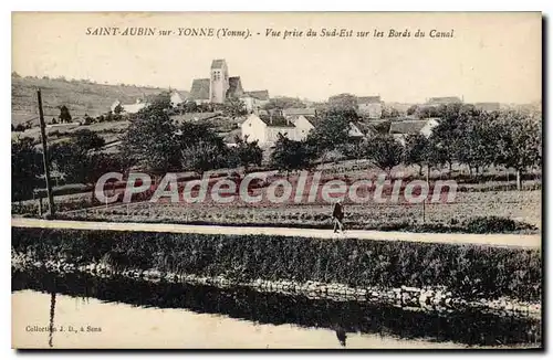 Cartes postales Saint Aubin sur Yonne Vue prise du Sud Est sur les Bords du Canal