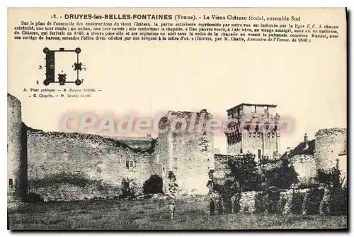 Cartes postales Druyes les Belles Fontains Yonne Le Vieux Chateau feodal