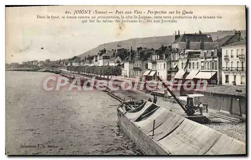 Ansichtskarte AK Joigny Yonne Port aux Vins Perspective sur le Quais