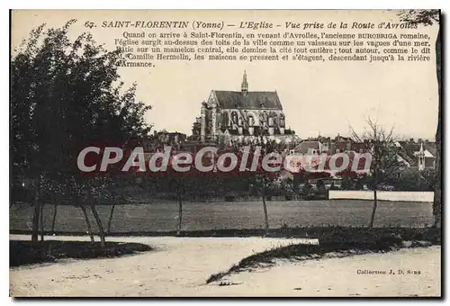 Cartes postales St Florentin Yonne L'Eglise Vue prise de la Route d' Avroiles