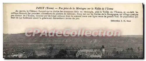 Cartes postales Passy Yonne Vue prise de la Montagne sur la Vallee de l'Yonne