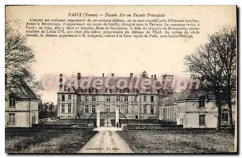 Cartes postales Passy Yonne Facade Est ou Facade Principale