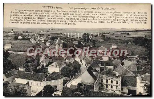 Cartes postales Druyes Yonne Vue panoramique prise de la Montagne